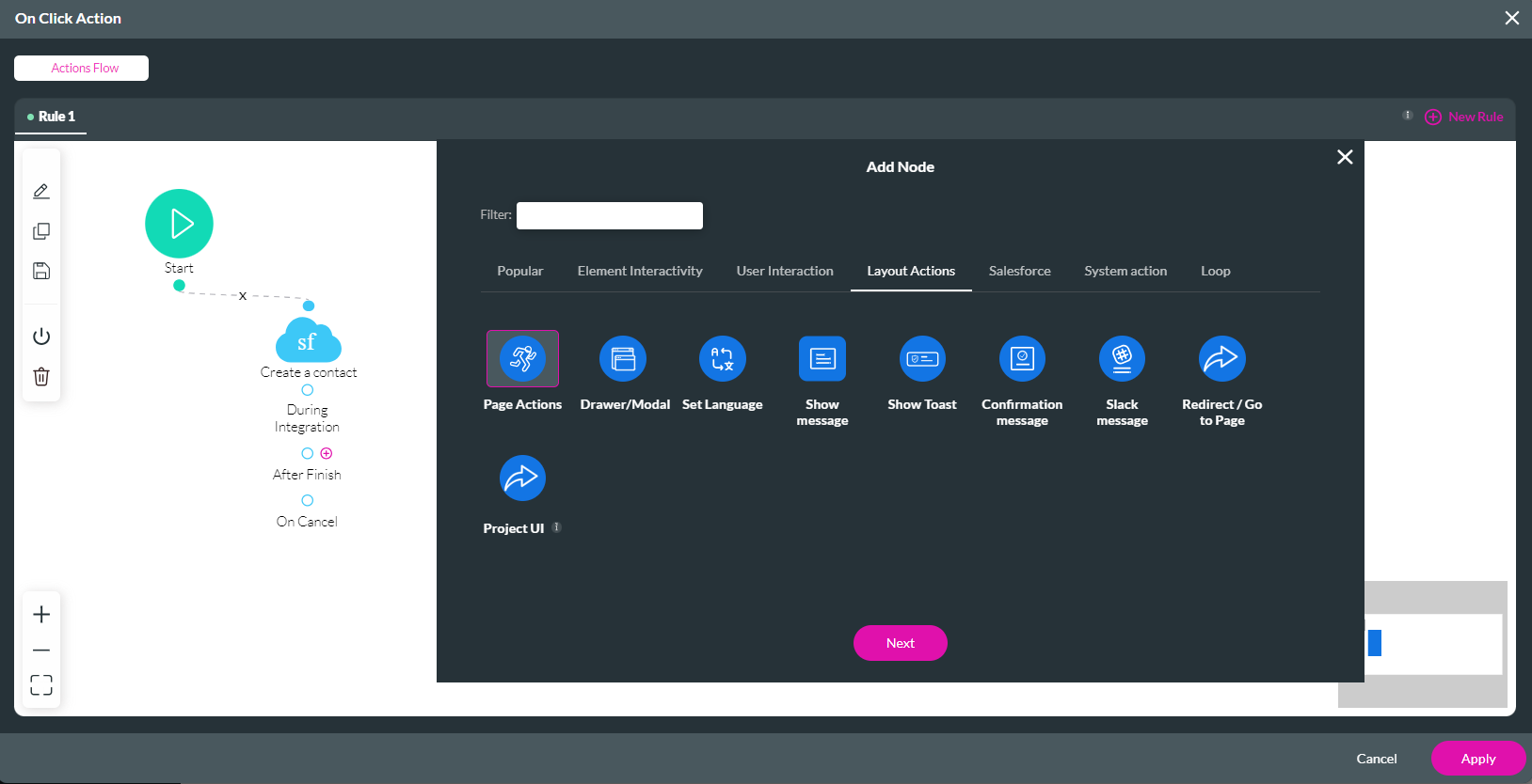 page action node 