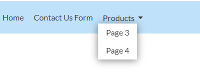 pages drop down