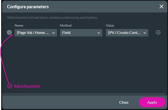 configure parameters 