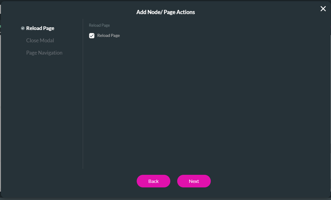 add node > page actions > reload page 