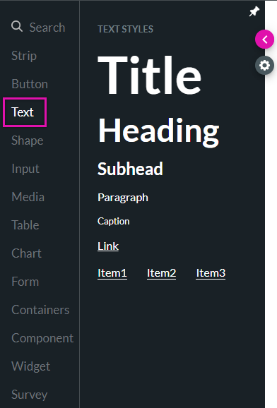 text options 