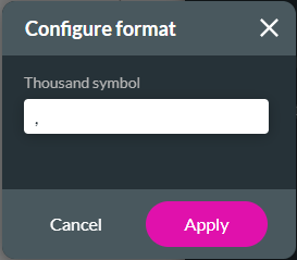 configure format > thousand decimal field 