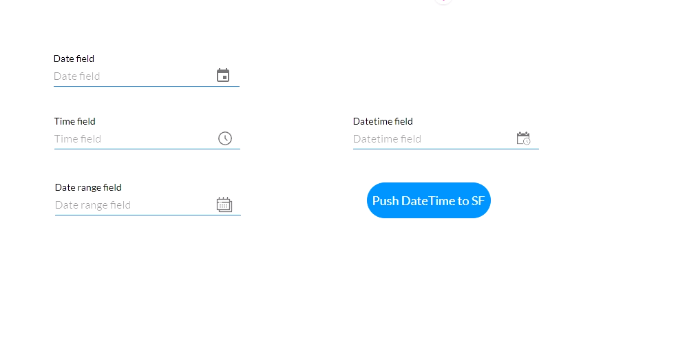 screen of all date and time field elements inserted into the project 