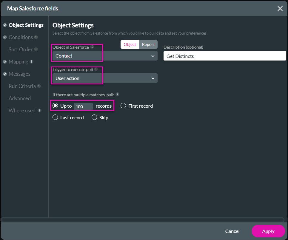 map salesforce fields > object settings 