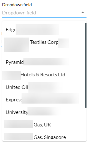 distinct accounts displayed in dropdown 