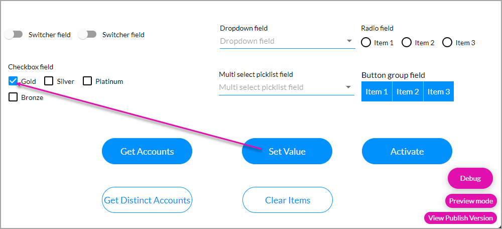 preview mode showing how the set value is affected 