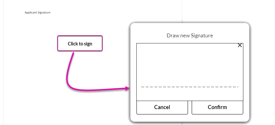 signature modal popup 