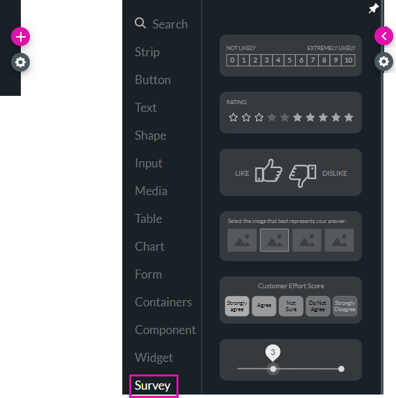 survey element tab 