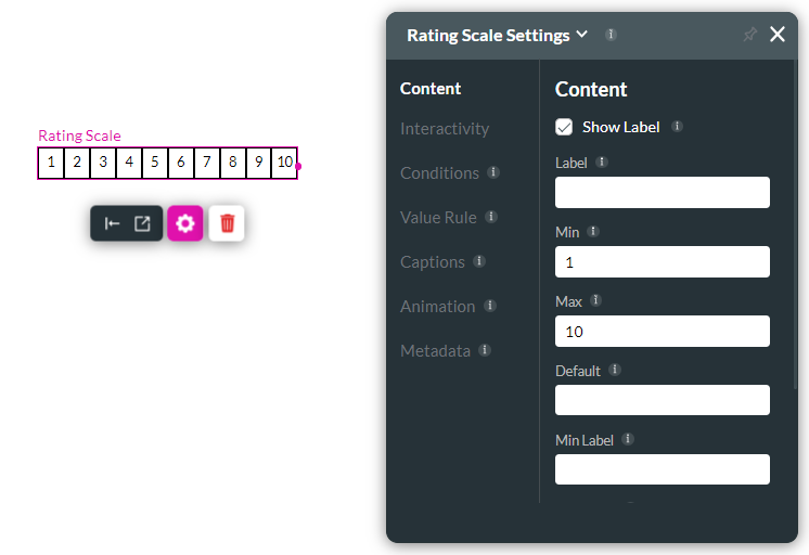 rating scale settings 