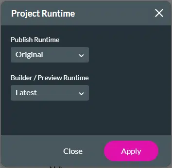 project runtime window 