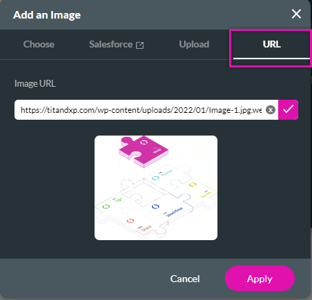 copy and pasting link into an ass an image screen 