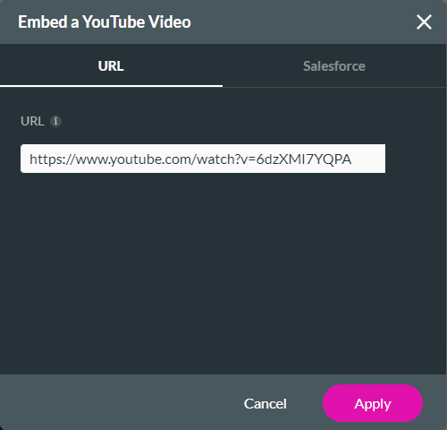 embedding a video with a URL 