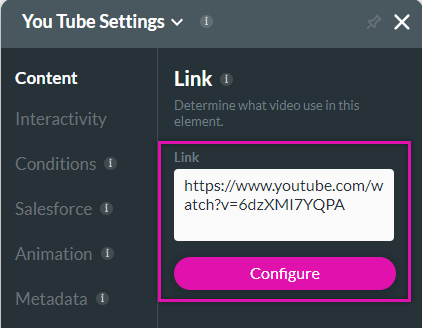Video settings content tab 