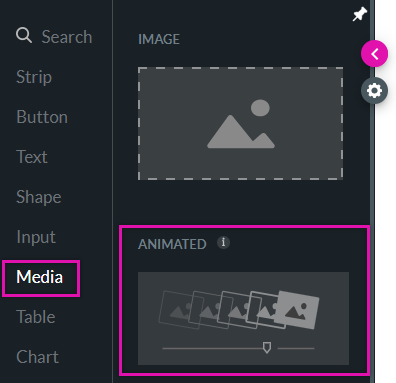 media tab where the animation element is found 