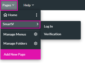 expanded pages dropdown 