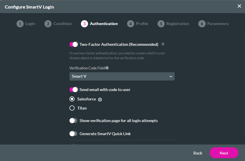 configure smartv login screen authentication step 