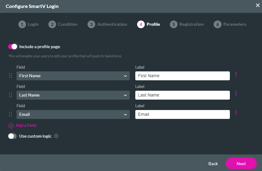 configure smartv login profile step 