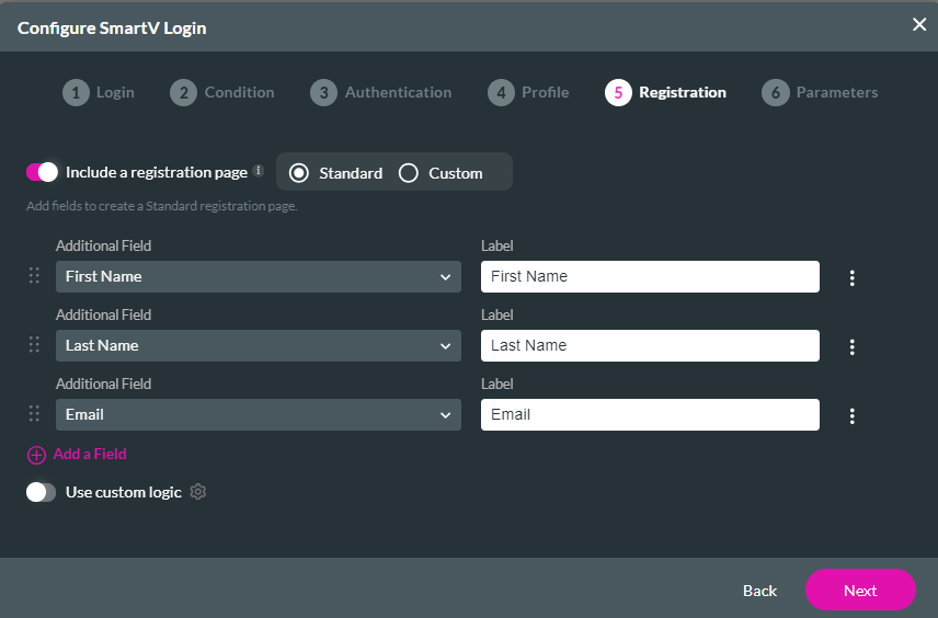 configure smartv login registration 