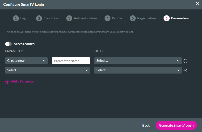 configure smartv login screen parameters step 