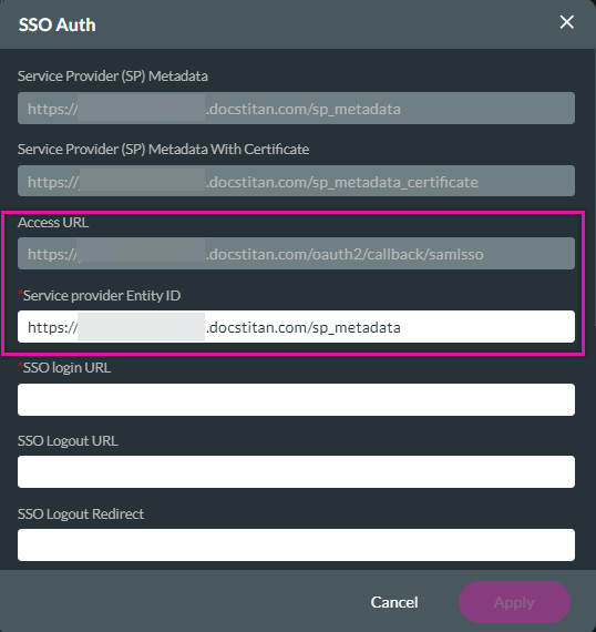 details from sso auth Titan 