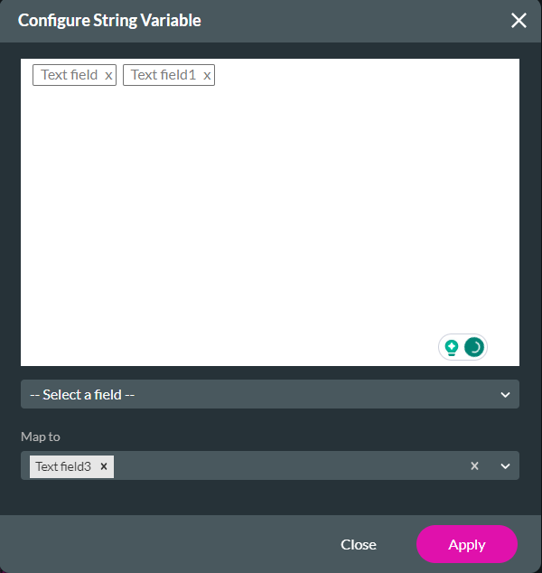 configure string variables 