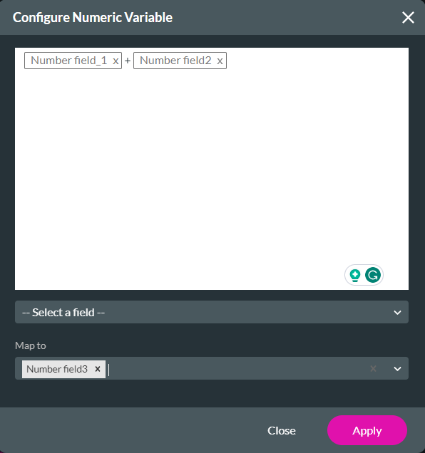 configure numeric value window 