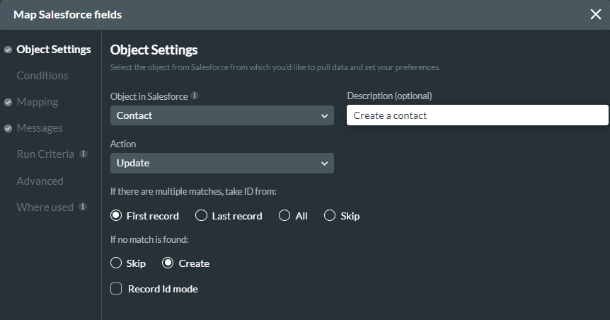 map salesforce fields > object settings 