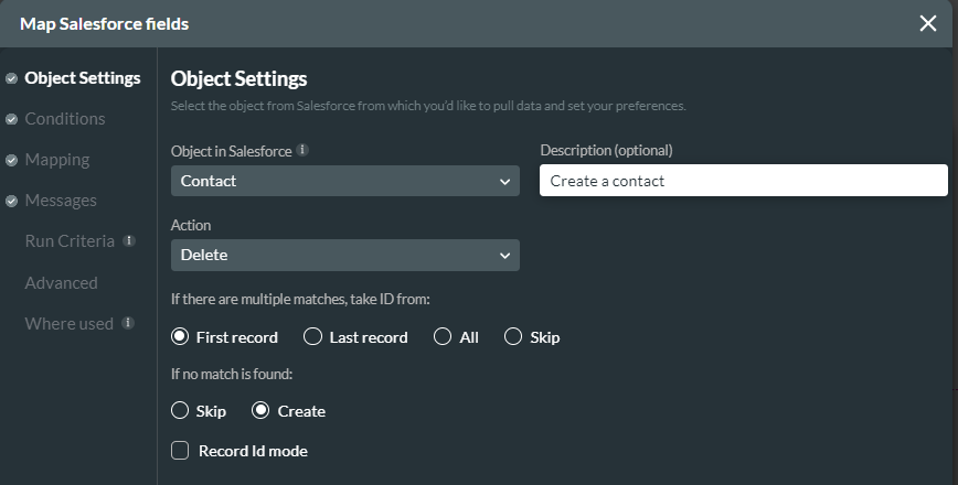 map salesforce fields > object settings 