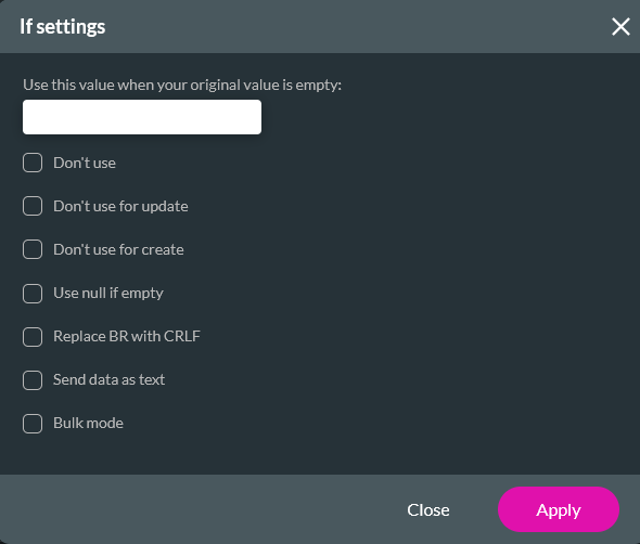 If settings window 