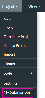 Project dropdown expanded 