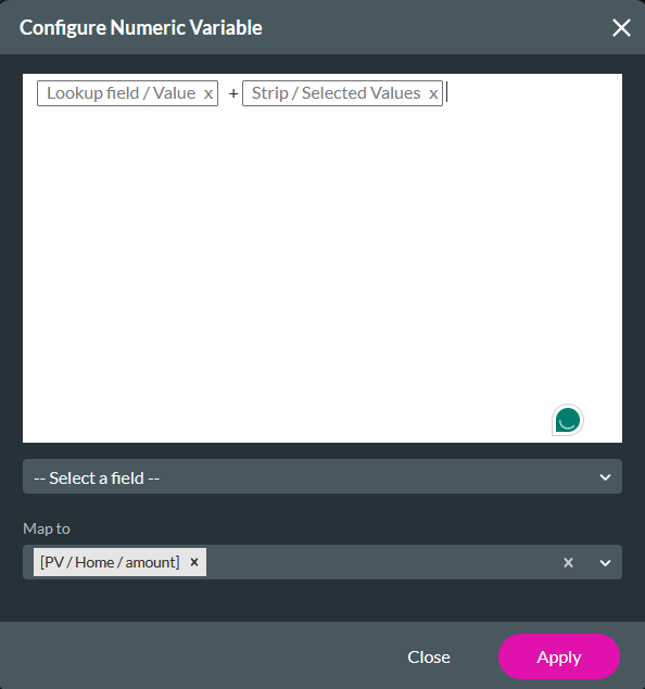 Numeric variable window 