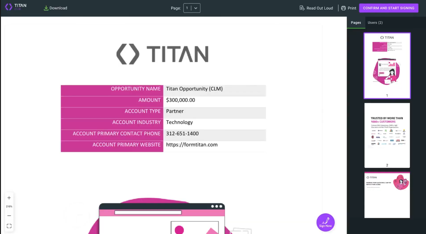 Screenshot of the final document showing all the changes embedded 