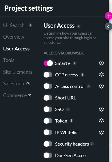 Project settings > user access tab 