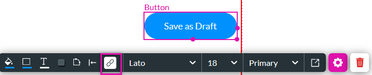 Interactivity icon highlighted on button menu 