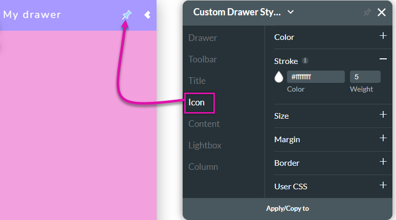 icon tab styling 