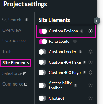 enabling the custom favicon 