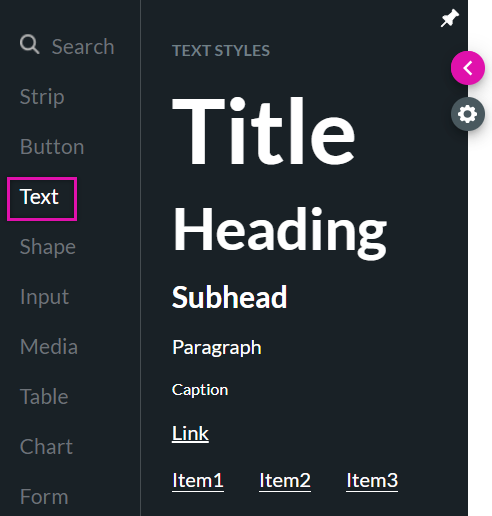 text elements 