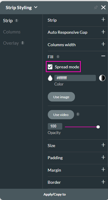 strip styling menu 