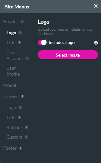 site menu > header > logo