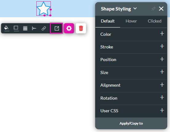 element styling menu 