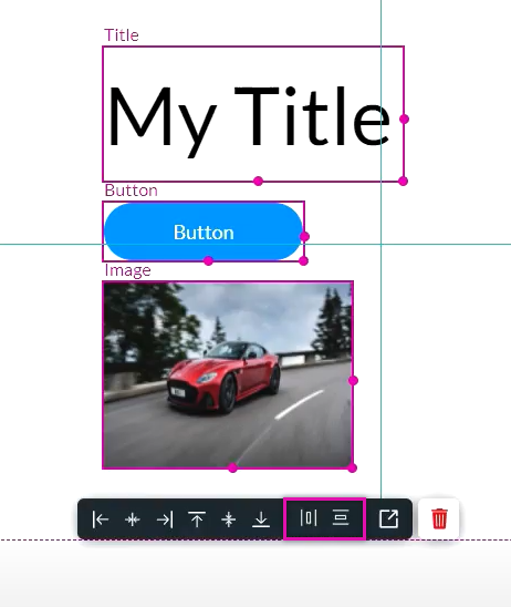 vertical and horizontal alignment options for multiple elements 