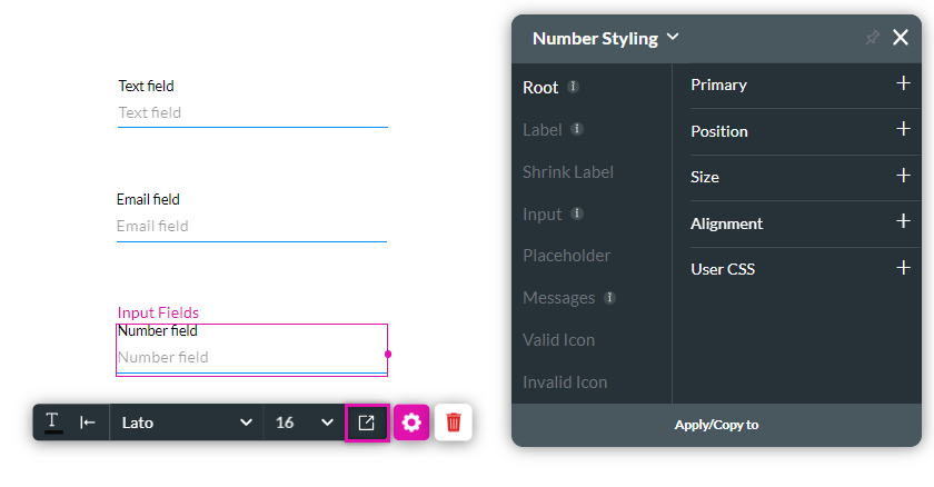 element style menu 