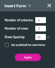 insert form pop up 