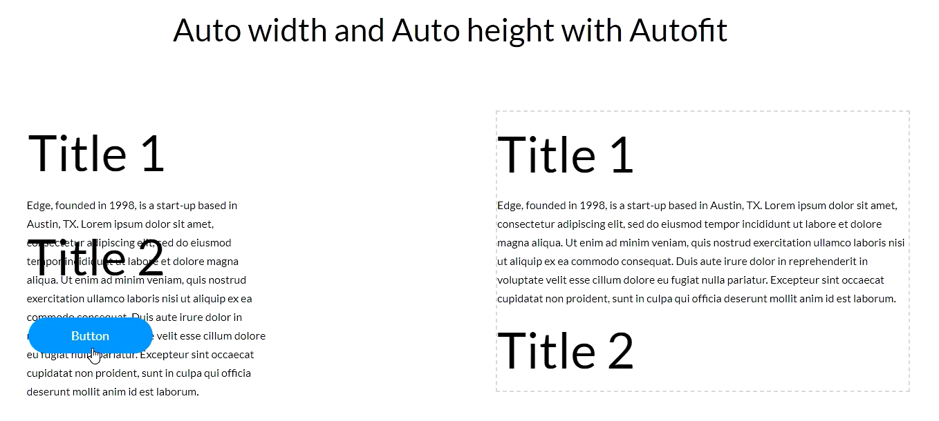 example showing how the auto resize container and auto resize options work together 