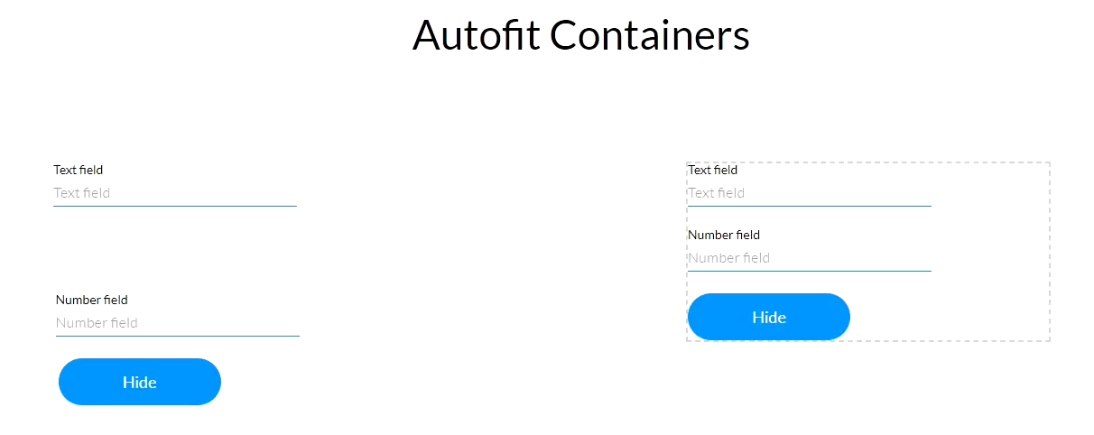 example showing how the autofit container resizes 