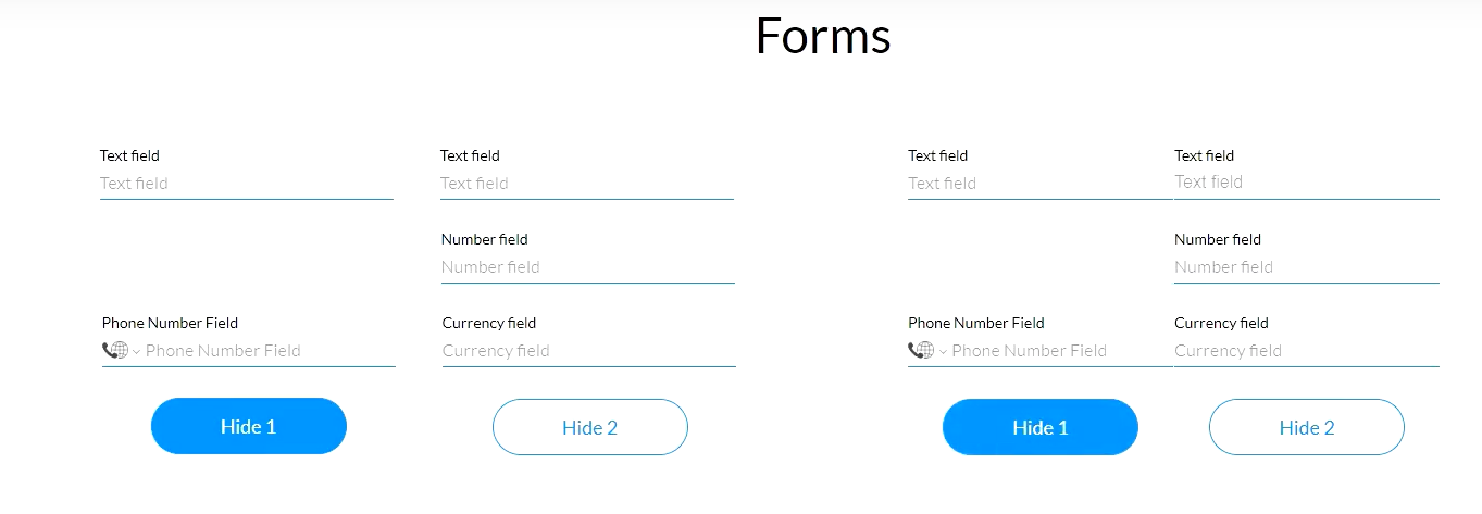 example showing changes to form when one element is hidden per row 