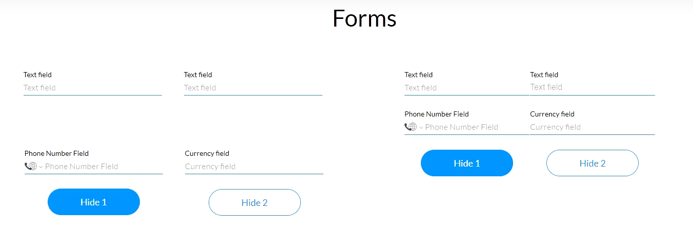 example showing how form row contracts when there is no content 