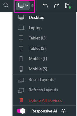 expanded device dropdown with listed devices displayed 