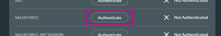 Salesforce authenticate button 