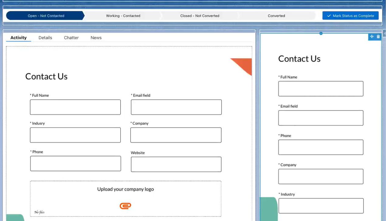 Screenshot showcasing how the lightning web component changes size depending on the window allowance 